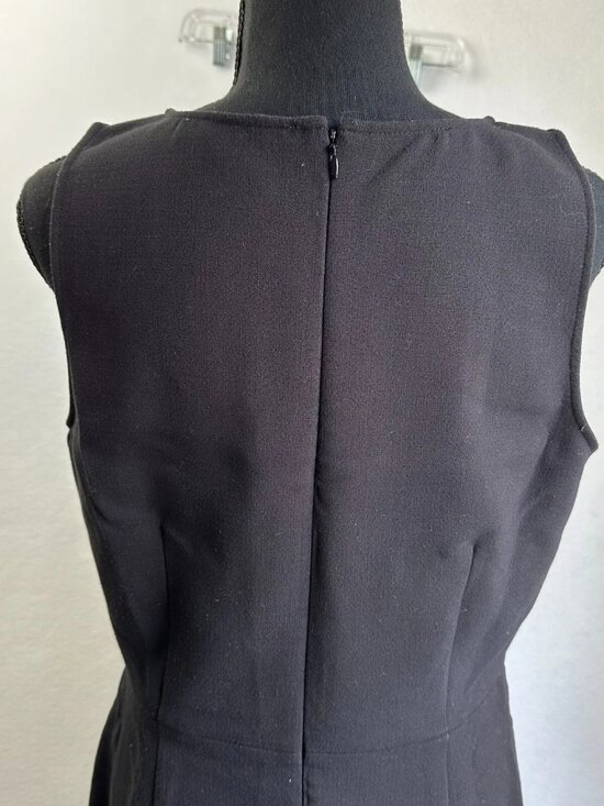 Ann Taylor Loft dress Women 8 Little Black LBD Sleeveless Cut Out Lace cocktail - Picture 5 of 6